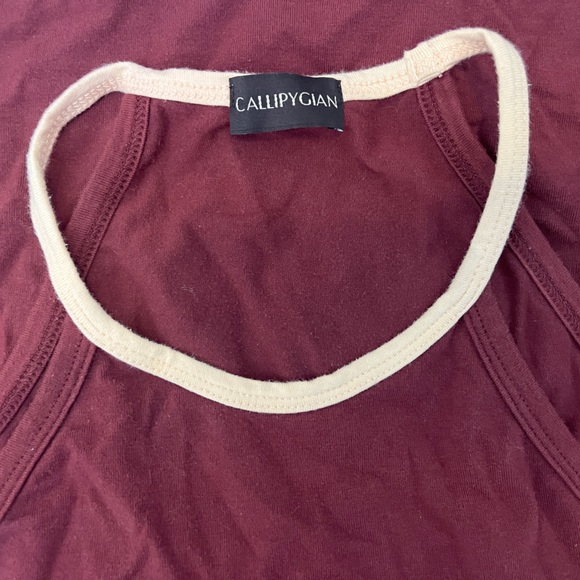 Opening Ceremony / Callipygian Burgundy & Peach Halter Top - Picture 2 of 7